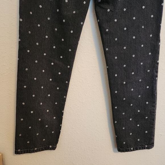 Current/Elliott The Vintage Cropped Slim Black Polka Dot Jeans Size 31 - Picture 10 of 13